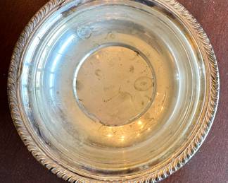 Rogers Silver Co. Silver on Copper Bowl, Rope Edge Design, #1028