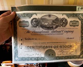 The Pensilvania Railroad Company certificate of stock
