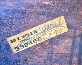 Vintage John M. Smyth & Co. Accent Table – Glass Inset Top with Curved Legs (Chicago)