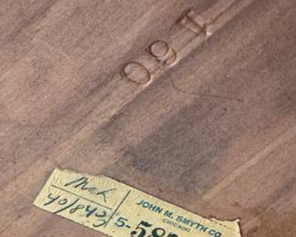 John M. Smyth Co. Chicago Dining Table – Vintage Maker’s Mark & Label