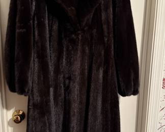 Full Length Mink Coat w/Detachable Hood