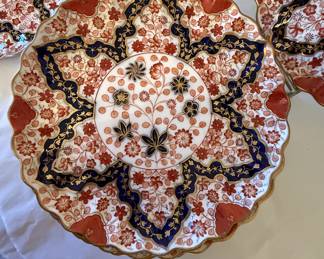 Spode Imari Style Dessert Plates & 2 Compotes