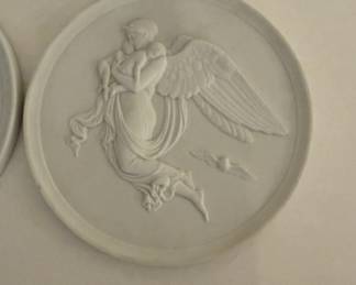 Pair Royal Copenhagen Angel Plaques