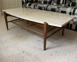 MCM Travertine Top Cocktail Table - Bruno Mathsson for Dux