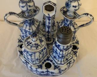 Antique Flow Blue Castor Set