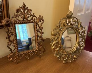 Antique brass mirrors
