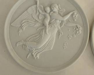 Pair Royal Copenhagen Angel Plaques