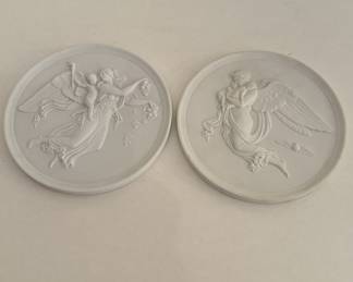 Pair Royal Copenhagen Angel Plaques