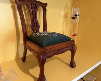 Miniature Chippendale Chair w/Needlepoint seat