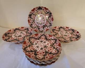 Spode Imari Style Dessert Plates & 2 Compotes