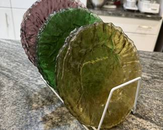 Vintage Morgantown "Krinkle" Glass Plates