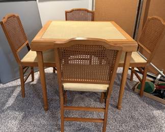 Vintage Folding "Stackmore" Card Table & Chairs set