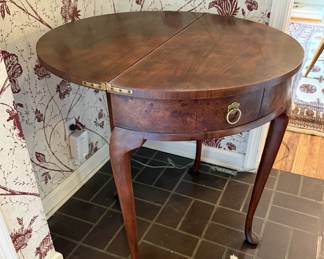Baker Burled Flip top Card Table