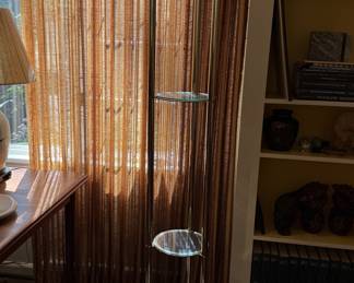 Post Modern brass & Glass Torchiere Floor Lamp