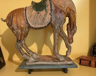 Large Glazed Earthenware "Tang" Style Horse