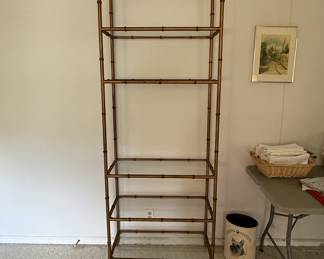 Modern Metal "Bamboo" Etagere