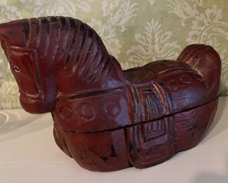 Chinese wood horse box