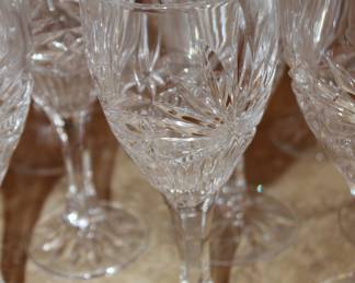 heavy crystal water and wine glasses