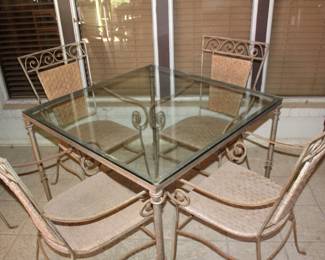 patio table and four chairs