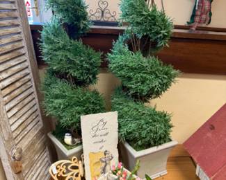 Small topiary cedar decor