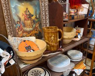 dishwater, framed art, books
