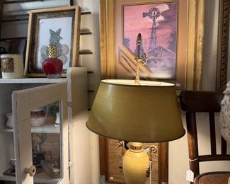 framed art, lamps and furniture