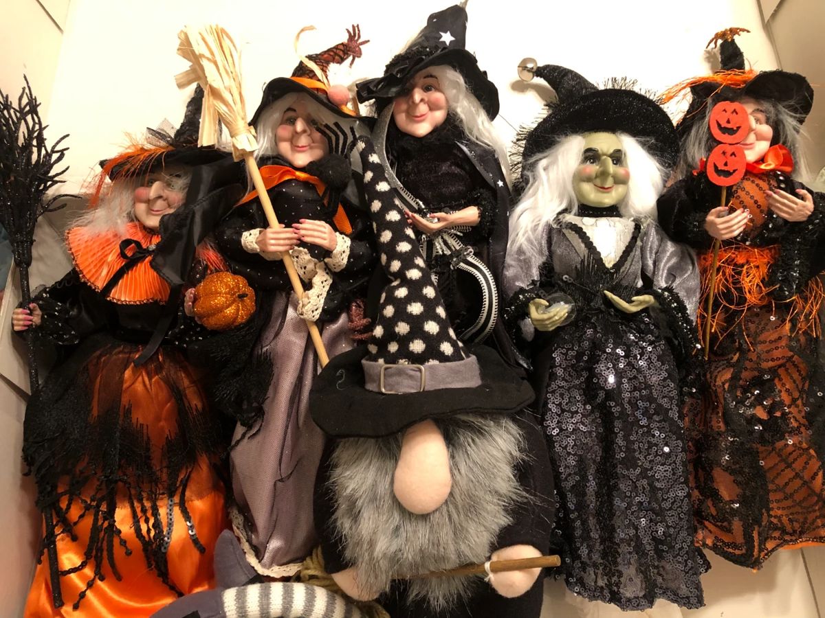 Collection of Witch Dolls and Shelf Sitters 