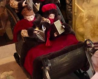  Carolers in Sleigh Holiday Decor 