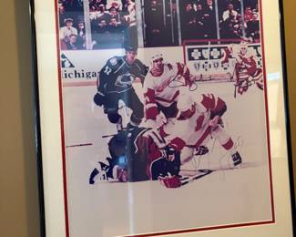 . . . Shanahan, McCarty, Vernon signed photograph -- yes, that's Claude Lemieux turtling . . . 