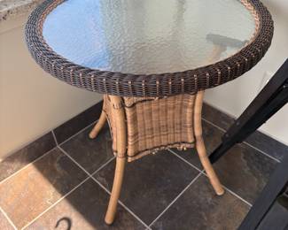 . . . wicker glass table