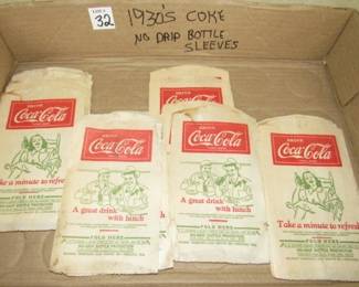 1930's Coke No Drip Bottle Sleeves