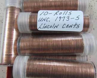 Rolls of UNC. 1973-S Lincoln Cents