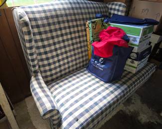 Checked loveseat