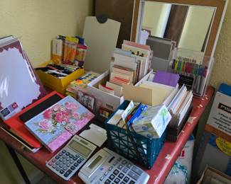 Office items, greeting cards