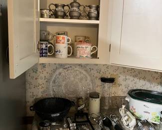 Pewter, crock pot, etc