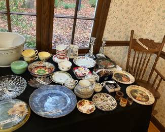 Vintage oak press back high chair