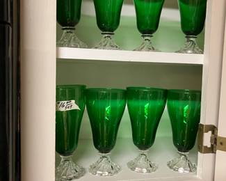 Forest green glassware