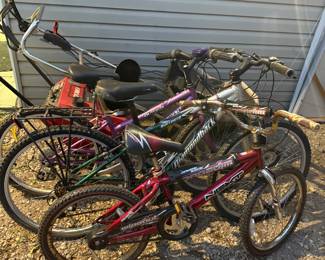 Bicycles, toro snow blower , honda mower