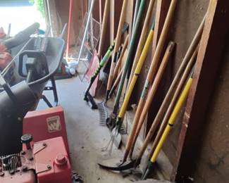 Garden tools and some mulch