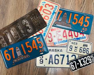 Vintage Nebraksa license plates 
