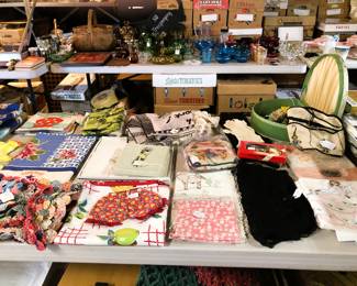 Variety of old linens