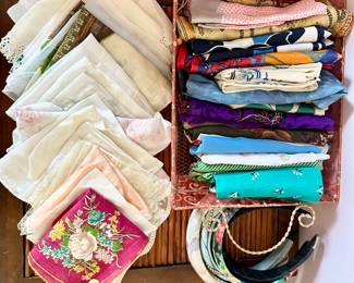 Scarves and hankies.