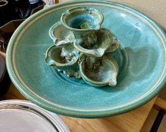 Artist made pottery table fountain.