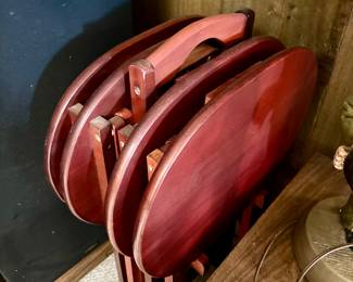 Set of wood snack trays.