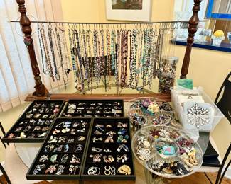 A beautiful large selection of jewelry.