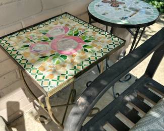 Mosaic tables.