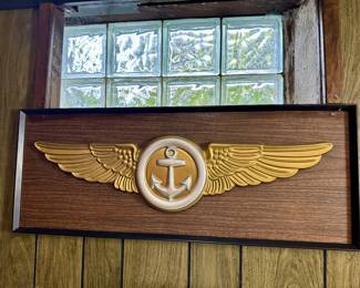 United States Navy Naval Aviation Wing insignia wall plaque.