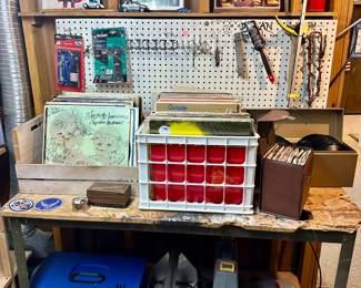 Record albums and 45’s.