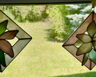 Small stained glass pieces.