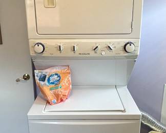 Frigidaire full size stackable washer and dryer, on main floor of the house for easy transport!
